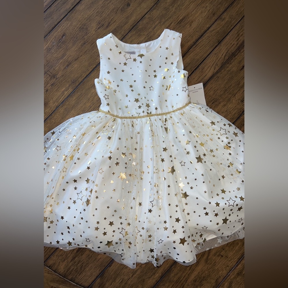Girl’s dress. Gorgeous with gold stars and a beautiful jacket included